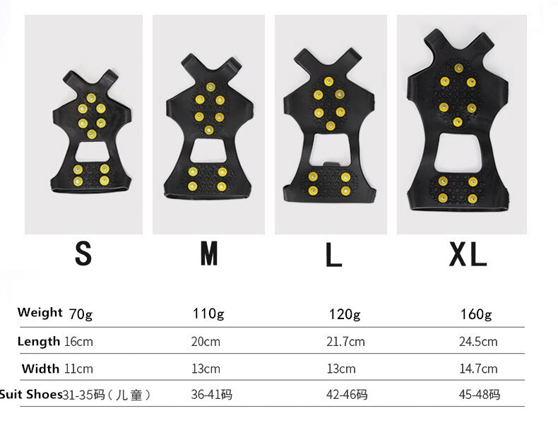 1 par unisex 10 knoppar vinterklättring halkskydd täcker resor antiskrid snö isklättring sko spikar is grepp klossar