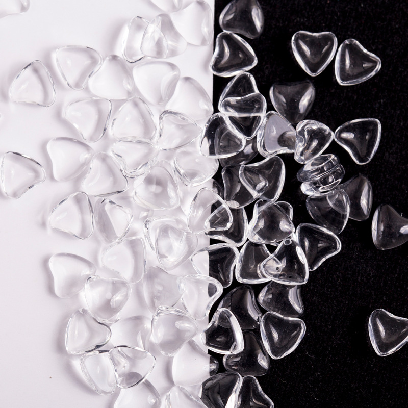 Abalorios transparentes de resina 3D para decoración de uñas, abalorios de corazón de amor, 4mm/6mm/8mm, 100 piezas