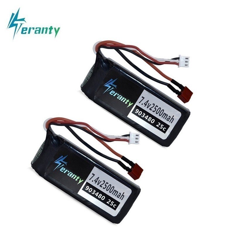 Opgradering 4000 mah 5000 mah 7.4v lipo batteri til wltoys 12428 12423 rc reservedele til bil 7.4v 2500 mah batteri /1500 mah batteri 903480