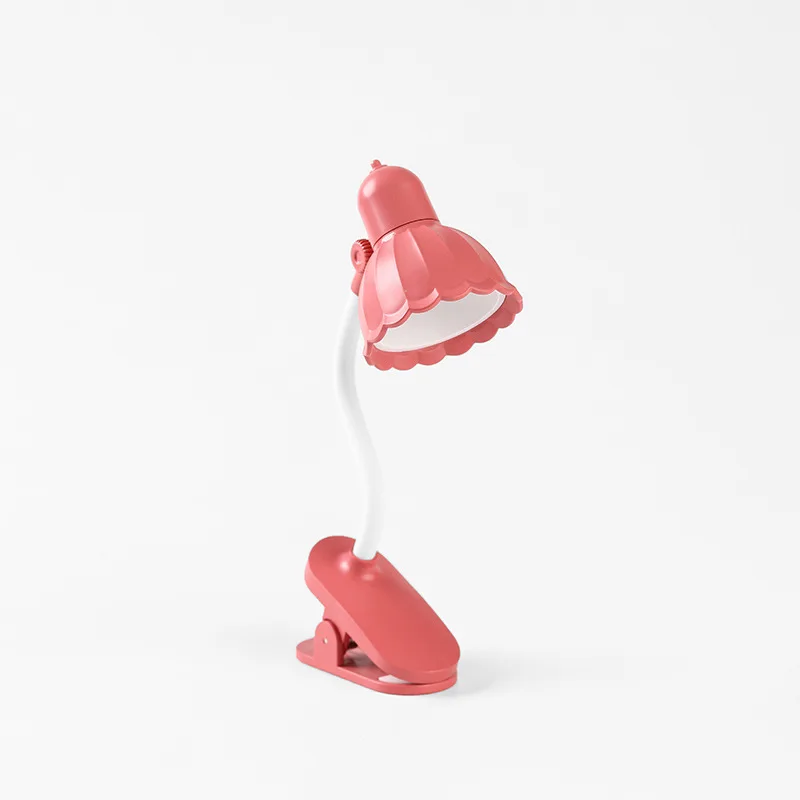 Mini luz de noche creativa, lámpara de escritorio Led pequeña linda, lámpara de cabecera de estudiante de dibujos animados, luces de gabinete: Rojo rosado