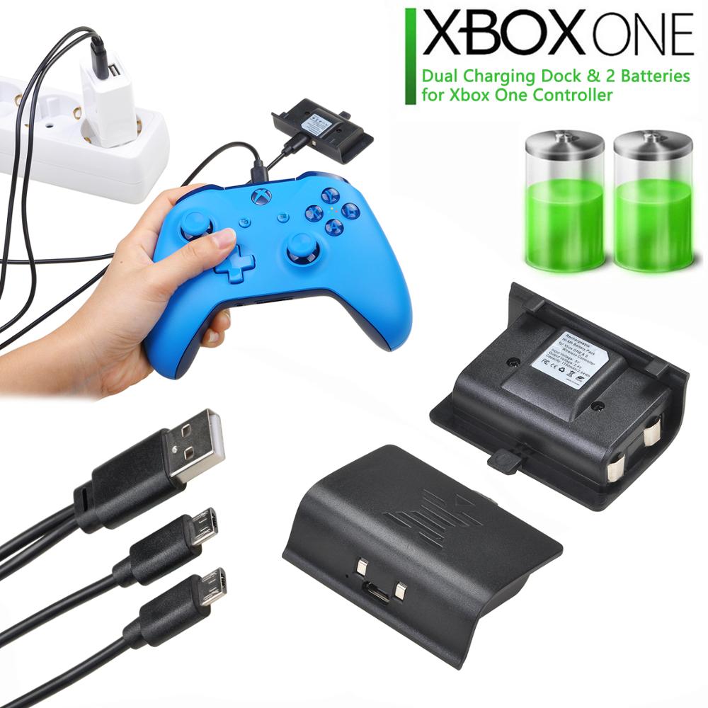 Oplaadbare Batterij Voor Xbox One / Xbox One S/Xbox One X/Xbox One Elite Draadloze Controller + 2-In-1 Usb-oplaadkabel