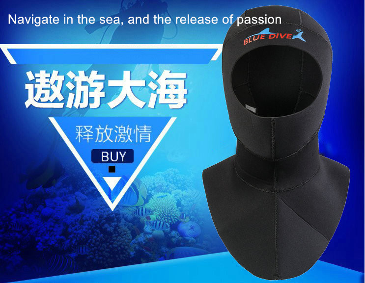 3mm Neopreen Duikkap Met Schouder Snorkeluitrusting Hoed Cap Winter Zwemmen Warm Wetsuit Onderwatervissers Zwemmen Duiken Cap