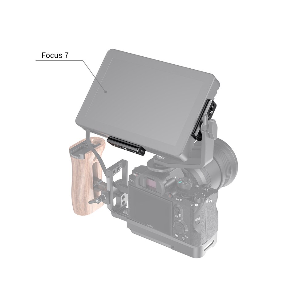 SmallRig nato Piastra di Guida per SmallHD Messa A Fuoco 7, Messa A Fuoco HDMI/SDI (5 ") E Messa A Fuoco OLED HDMI/SDI (5.5") panino2464