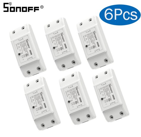 6Pcs Version Sonoff Basic Ewelink APP Wireless WiFi Switch Smart Home Automation Module Alexa Google Home Voice Switches: Default Title