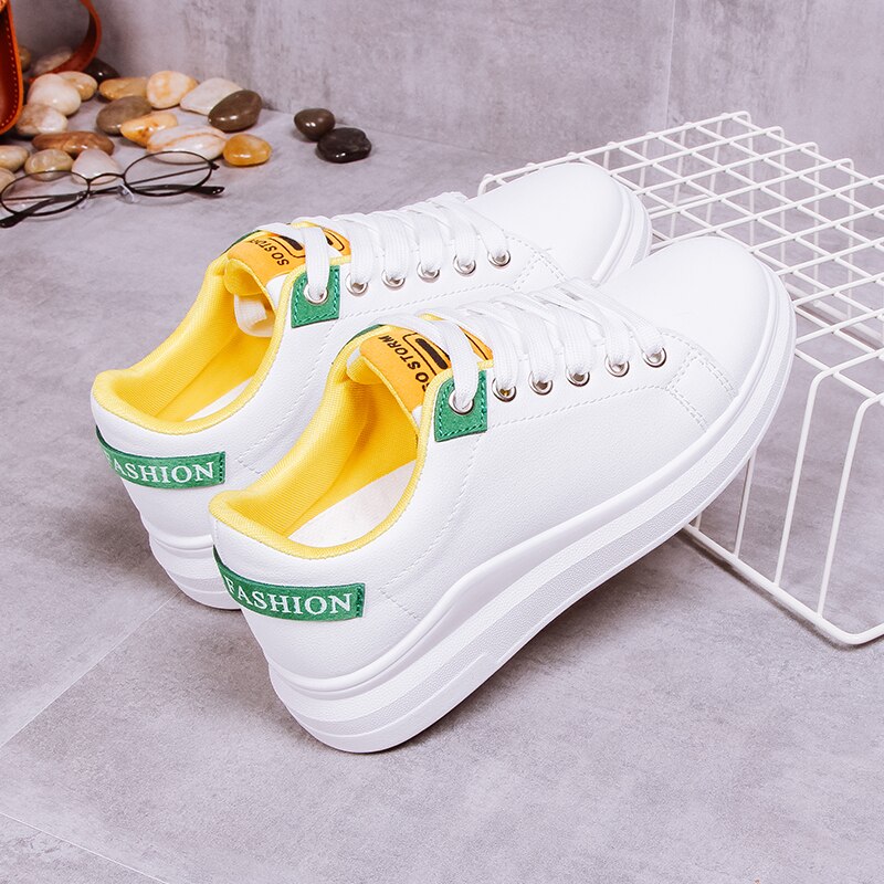 Tenis Feminino 2020 nowych kobiet buty do tenisa Lady Sneakers Outdoor Walking płaskie obuwie sportowe siłownia buty Tenis Plataforma: white 3 / 6.5