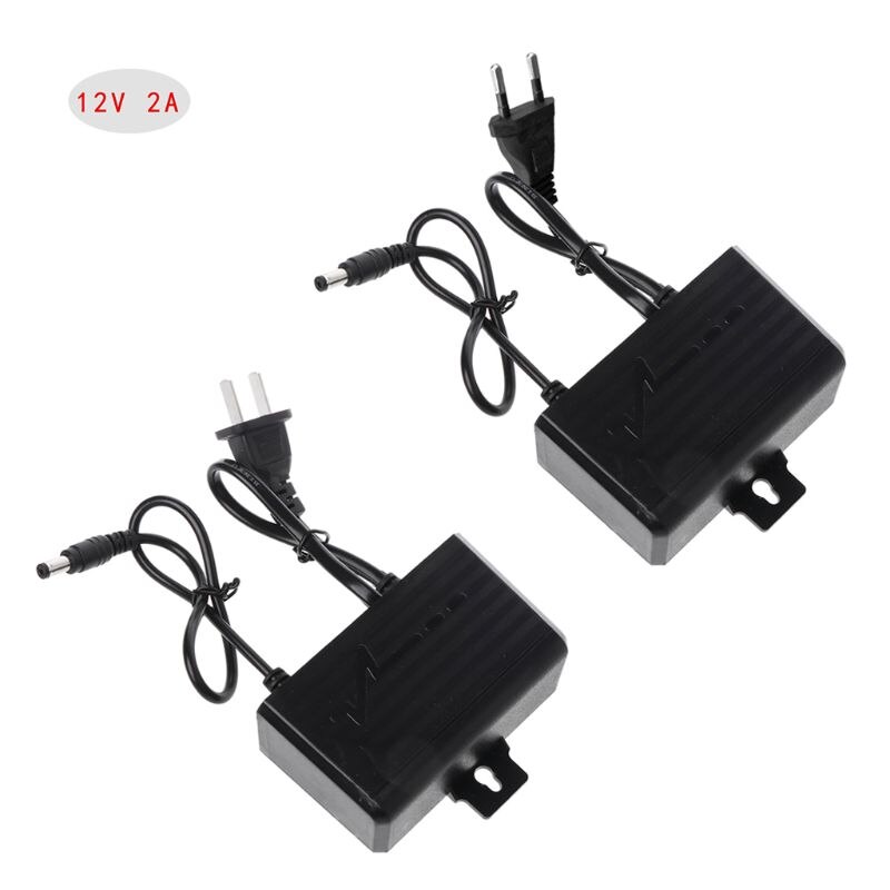 Fonte de alimentação ac dc carregador adaptador 12 v 2a ue eua plug impermeável ao ar livre para monitor cctv ccd câmera segurança