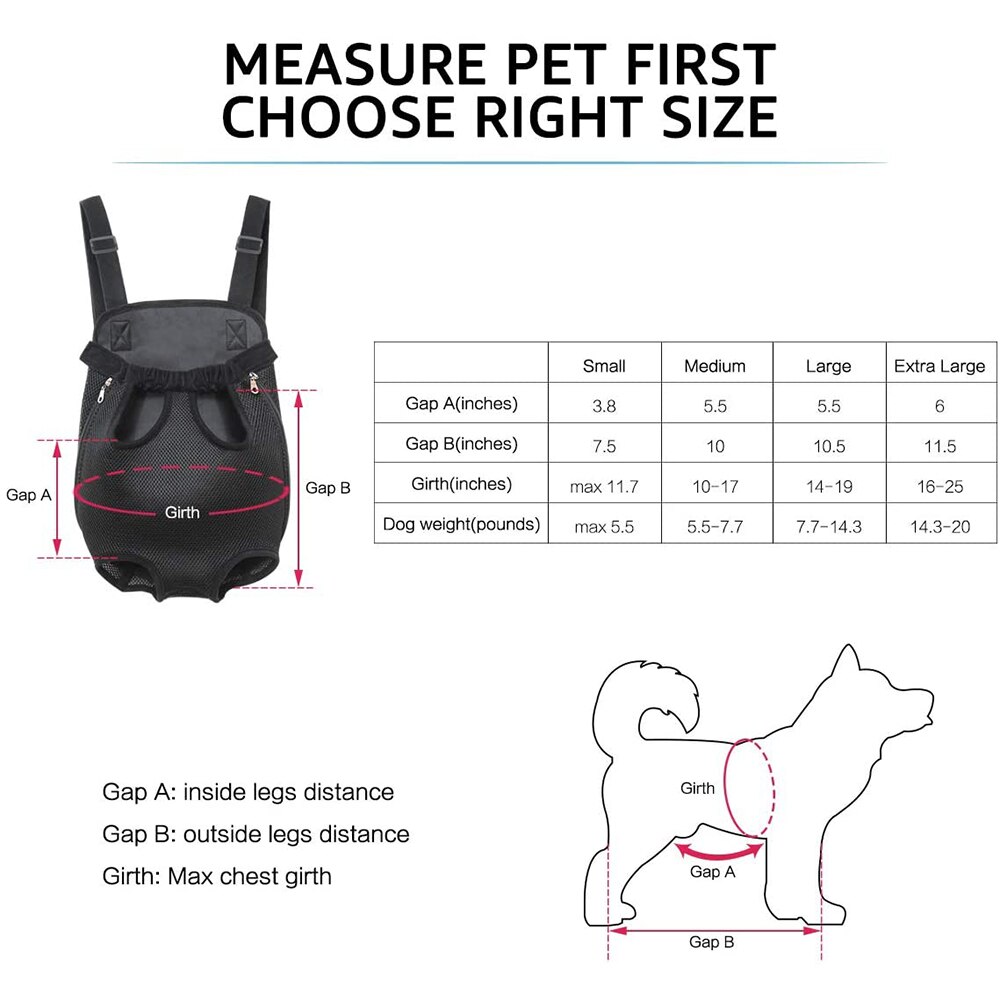 Double Shoulder Dog Carrier Backpack Pet Cat Front Bag Breathable Mesh Outdoor Travel Backpack For Dogs Portable Dog Transporter