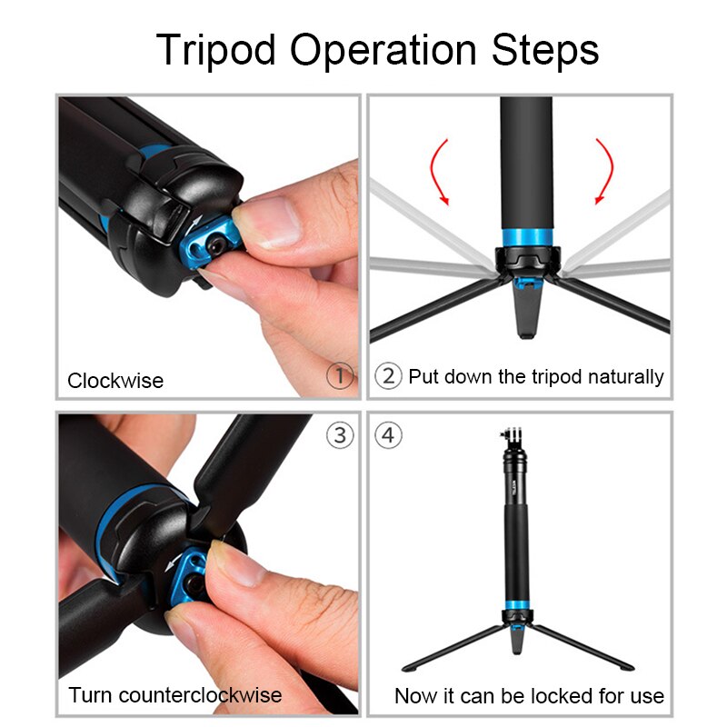 Teleskop stange stativ Wasserdichte praktisch Clip für GoPro Held 8 / 7 / 6 Sport Kamera