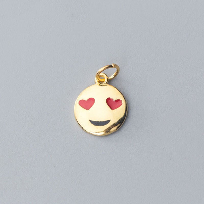 MEETSOFT Cute 925 Sterling Silver Round Face Silme Charms of DIY Handmade Jewelry Necklace Deocration Bracelet Accessory: AY777G