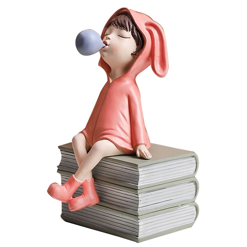 Leuke Meisje Stijl Thuis Salontafel Decoratie Decoratie Restaurant Decoratie Karakter Standbeeld Model Hars Ambachten: Roze