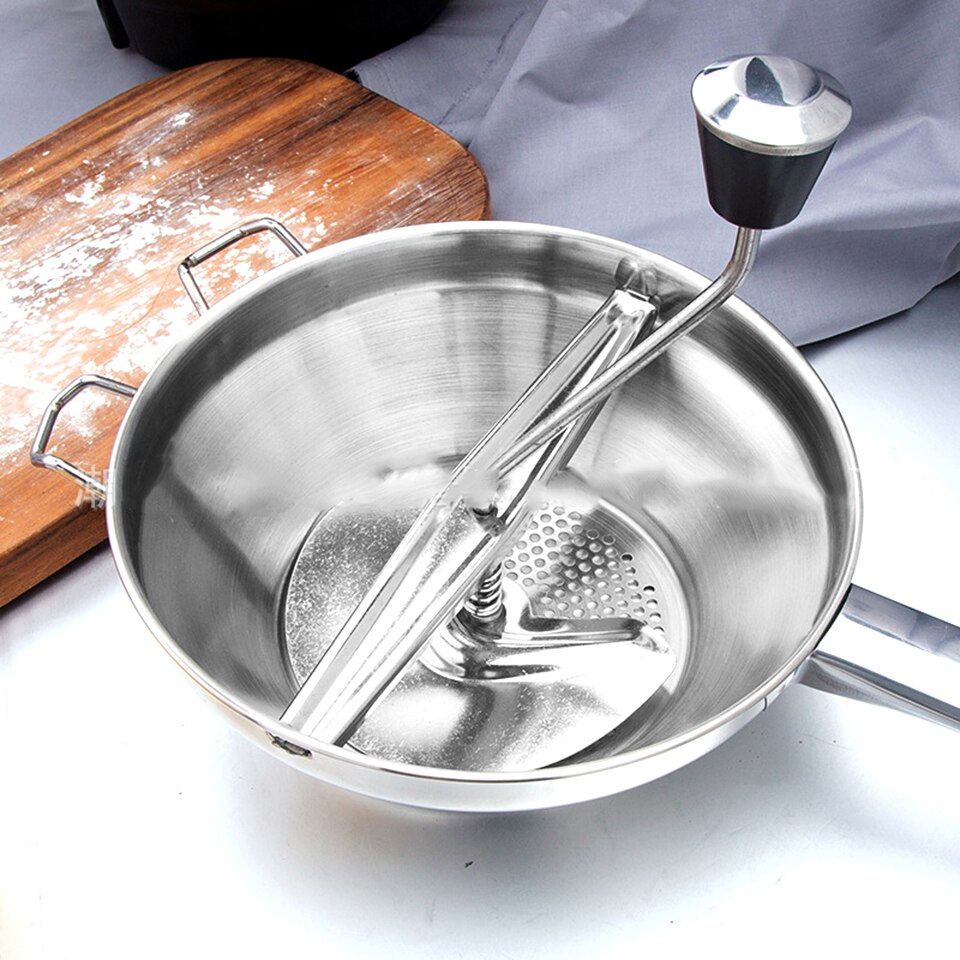 Multifunctionele Roerzeef Rvs Handleiding Aardappel Mashers Voedsel Groente Molen Modder Met 3 Frezen Discs Wf