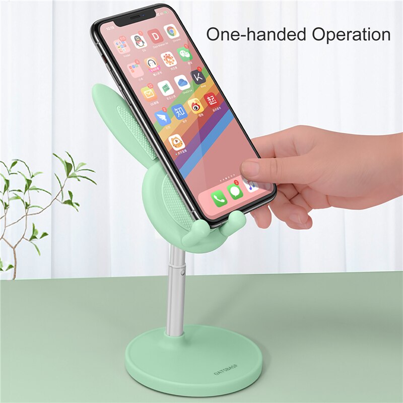 2022 Leuke Bunny Telefoon Houder Desktop Mobiele Telefoon Stand Hoogte Hoek Verstelbare Voor Iphone 11 12 Ipad Mooie Konijn Tablet ondersteuning