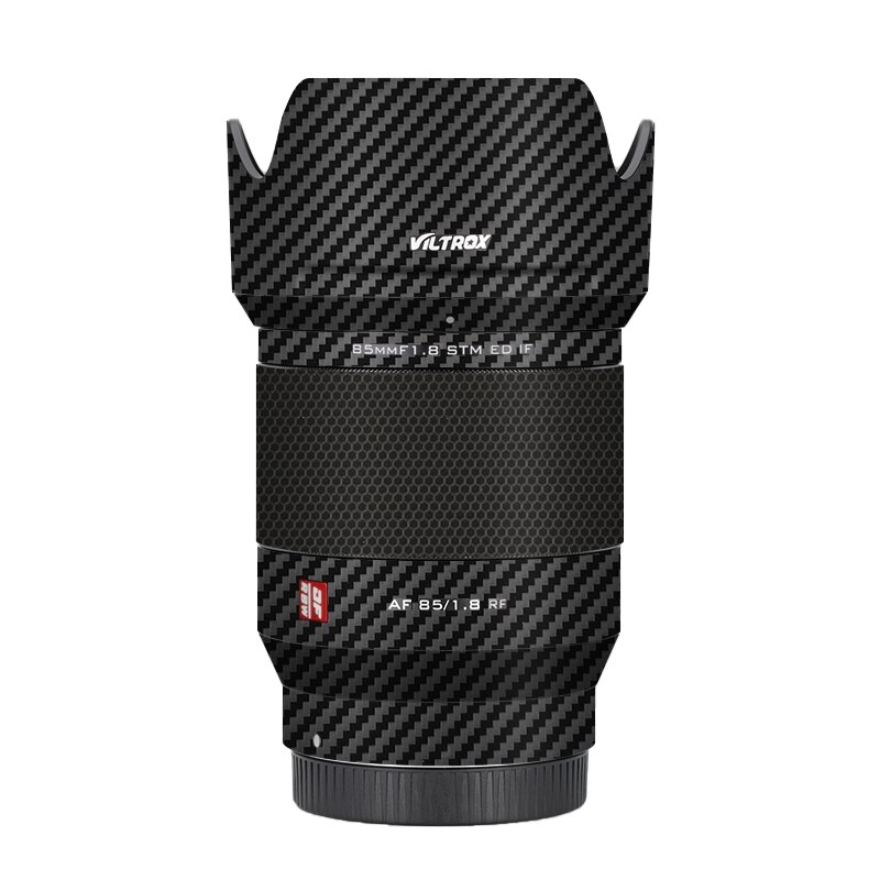 Viltrox AF85F1.8 RF naklejka na obiektyw Viltrox AF 85mm F1.8 RF mocowanie obiektywu skórka kalkomania Premium okłady obudowy ochronna folia: Carbon Fiber Black