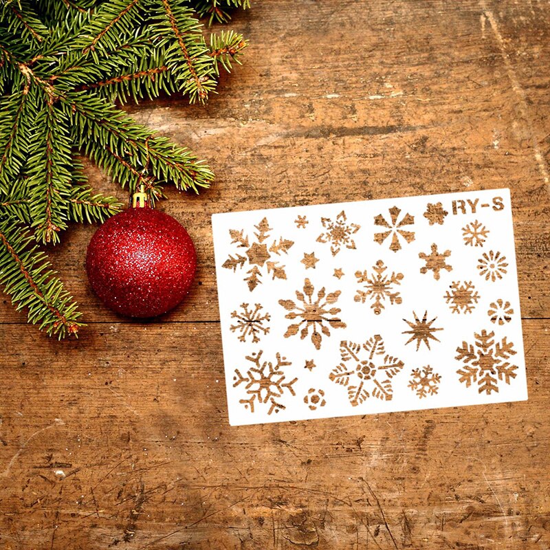 Sml sneeuw kerst sneeuwvlok diy gelaagdheid sjablonen schilderen plakboek kleuren winter reliëf decoratief sjabloon