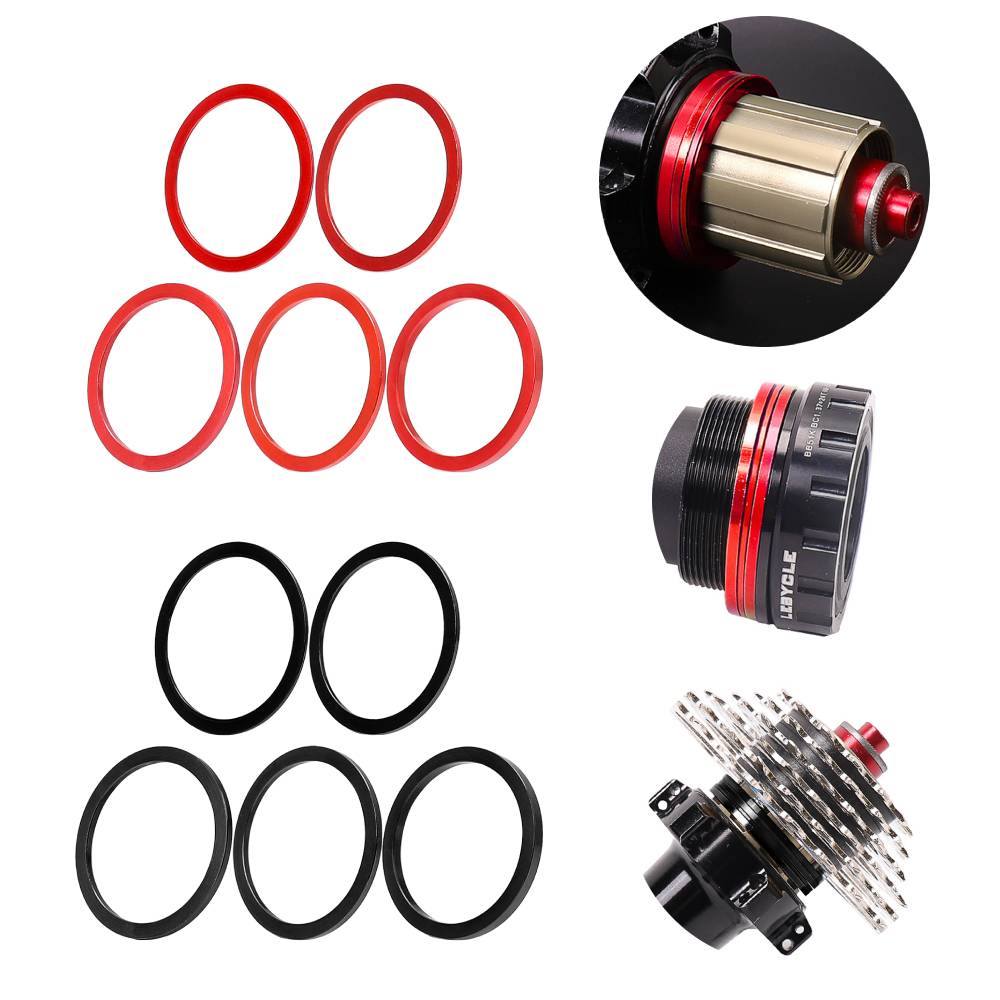 Pièces d&#39;espacement de moyeu de roue libre de bicyclette, 5 pièces, entretoise de pédalier de bicyclette en alliage d&#39;aluminium 1/1.5/2/2.5/3mm, pièces d&#39;espacement de bicyclette