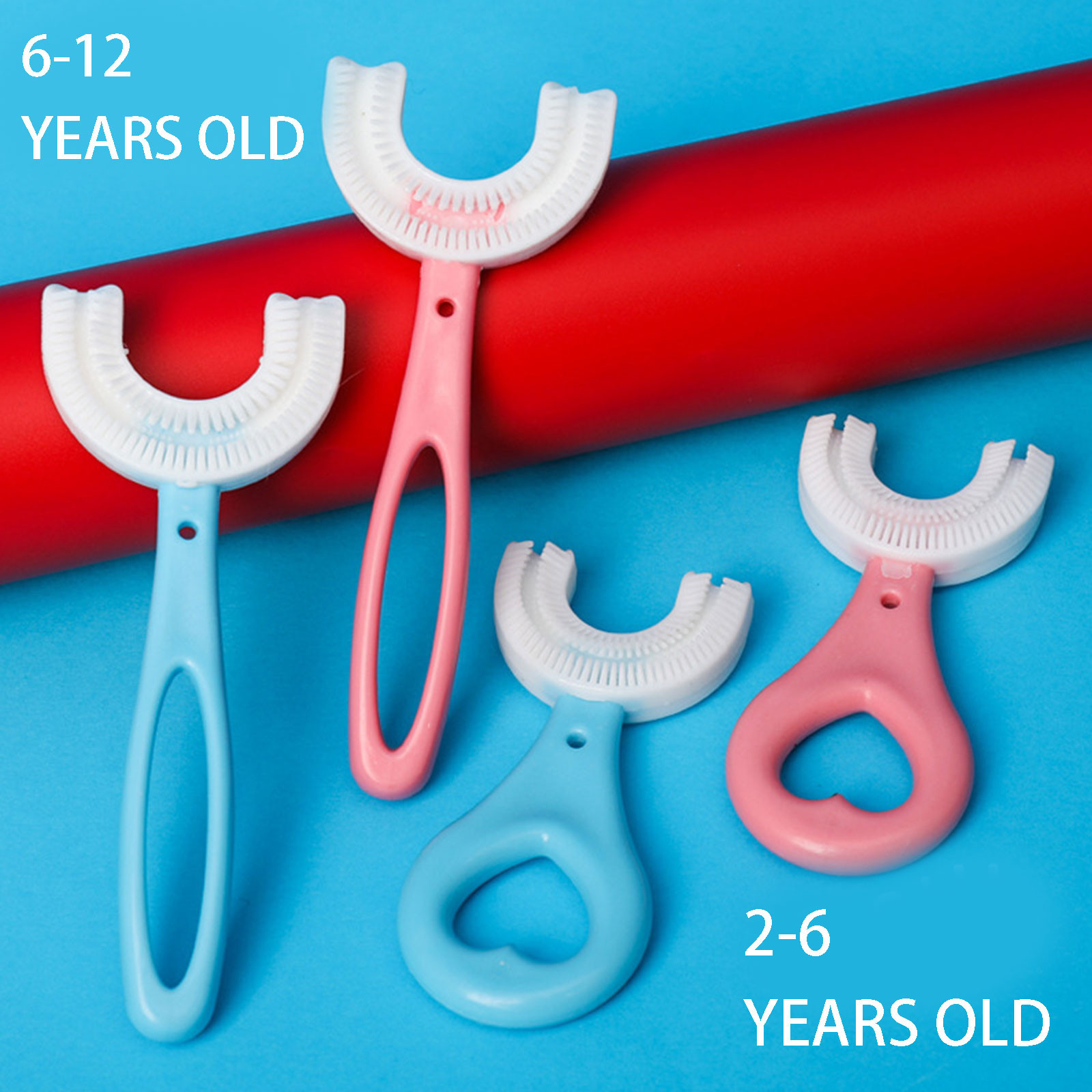 Spazzolino da denti per bambini spazzolino da denti a forma di U a 360 ° spazzolino da denti per bambini in Silicone spazzolino da denti per bambini età 2-12 spazzolino da denti per bambini