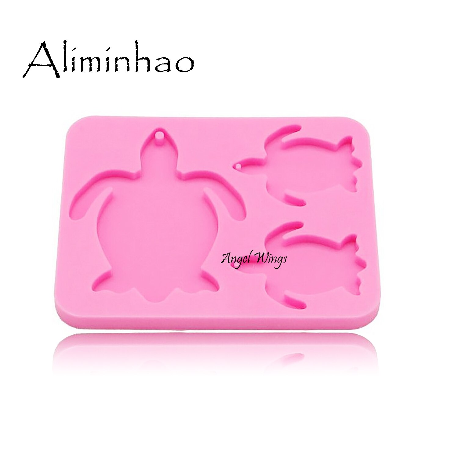 DY0105 Shiny Schildpad Familie sleutelhangers mold Clay DIY schildpad Moeder/baby Sieraden Maken glitter epoxy Sleutelhanger Siliconen mal