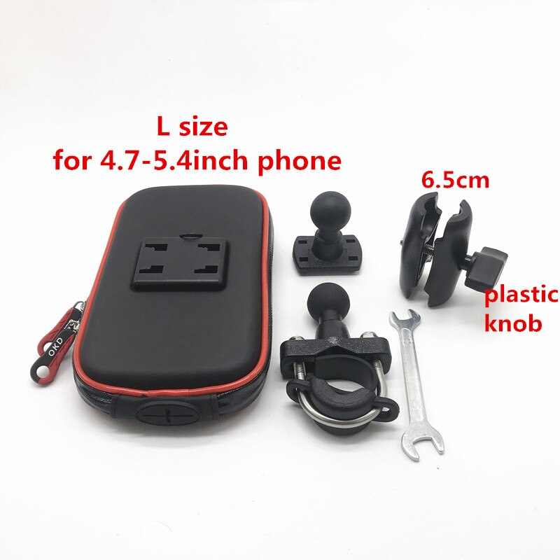 Motorcycle Phone Mount - Waterproof Zipper Case - ABS Plastic - Anti-theft Lever - for Smartphones: kit 8