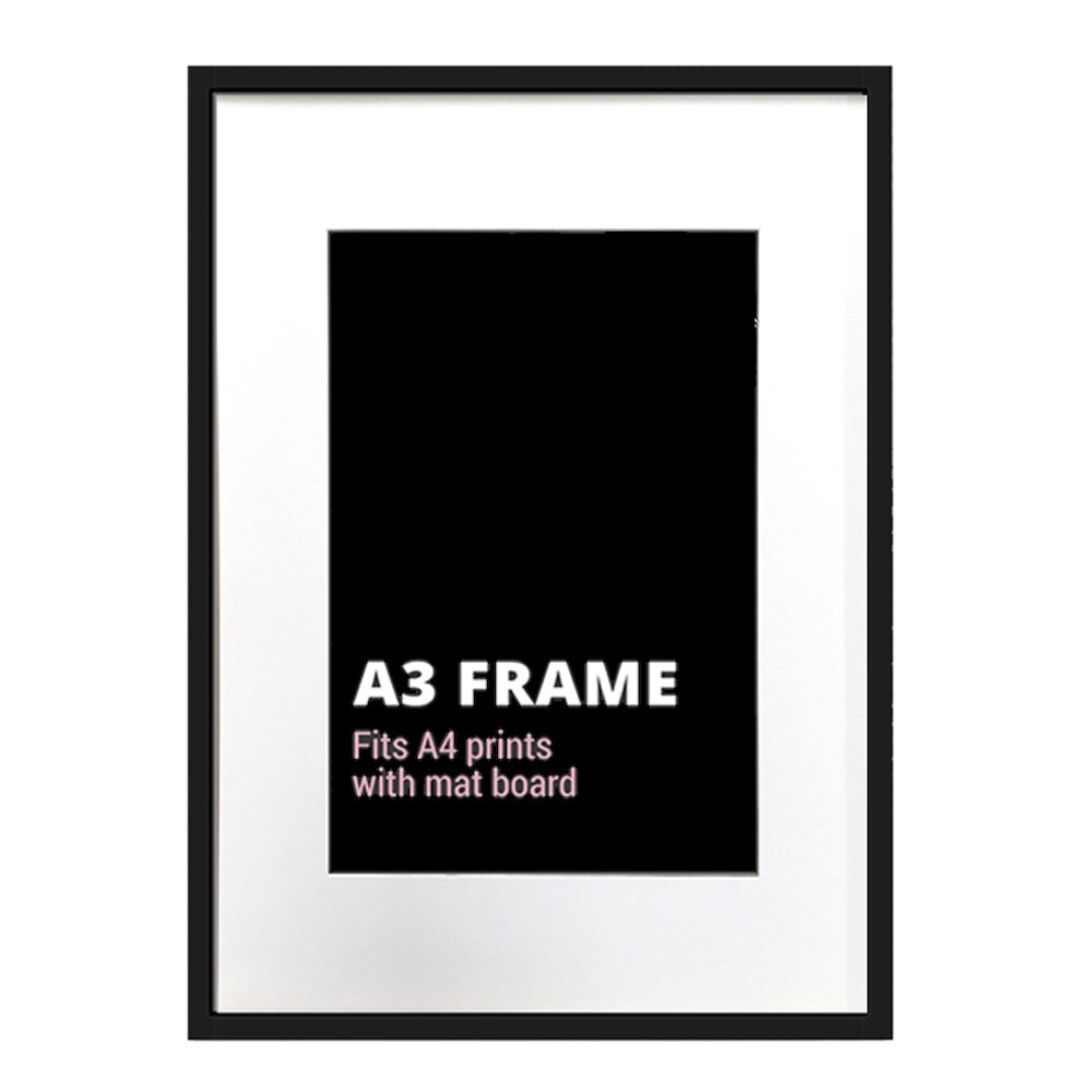 Aluminum wall photo frame with mat board 30x40cm A3 matt black silver and gold metal picture frame