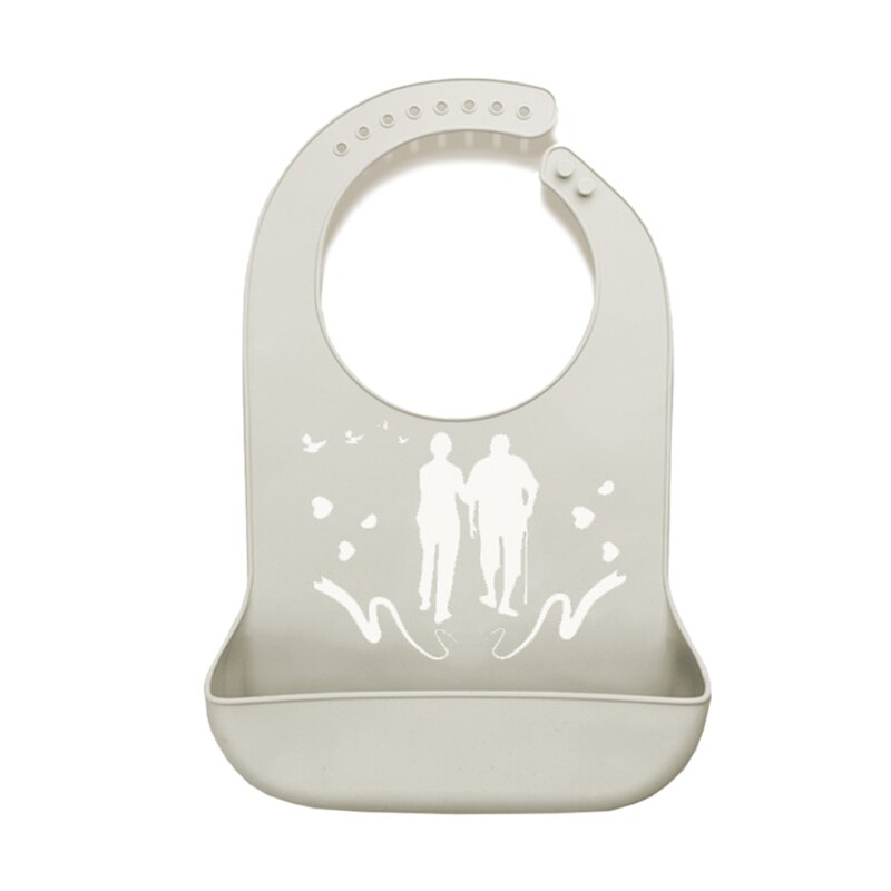 Volwassenen Waterdicht Anti-Olie Siliconen Bib Ouderen Aged Etenstijd Doek Protector Senior Citizen Aid Schorten 5 Kleuren: Gray