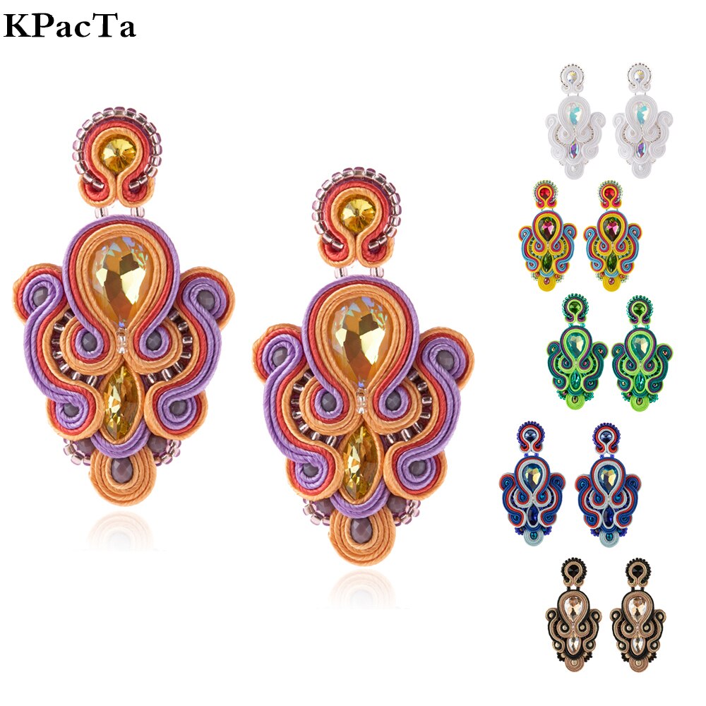 KPacTa Trendy kolczyki w stylu etnicznym wysokiej jakości luksusowe Rhinestone spadek kolczyki Brincos kobiece biuro biżuteria prezent 2021