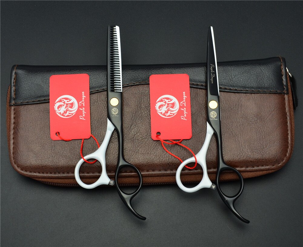 6 inch Hairdressing scissors set Straight Thinning Barber shears Personality Hair Cutting Shears: PD-6WB set bag