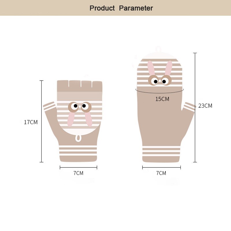 Winter Warm Gloves for Children Aged6-12 5colors Thickened Outdoor Gloves Windproof Freeze-proof Velvet Warmth Finger Flip Glove