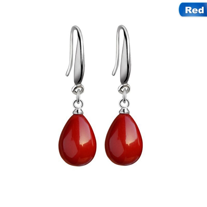 Parel Rode Druppel Oorbel Voor Vrouwen Fancy Kleurrijke Gesimuleerde-Parel Lange Earring Trendy Sieraden Geschenkdoos Verpakking: RD