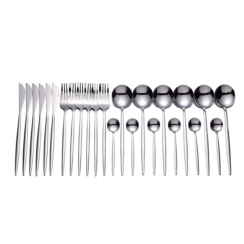 Servise servise rose måke bestikk sett rustfritt stål bestikk til bryllup 24 pc gaffel skjeer kniv sett servise sett