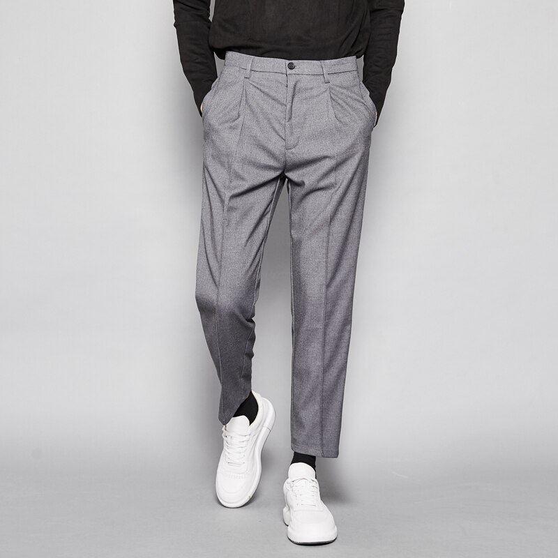 Iefb herfst heren kostuumbroek losse casual 3 kleuren broek engelse stijl all-match broek voor heren 9 y 104: Rokerig grijs / Xxl