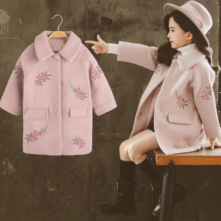 Herfst/winter koreaanse versie, pure kleur wollen warme dikke jas voor schattige, lieve babymeisjes: A / 10t