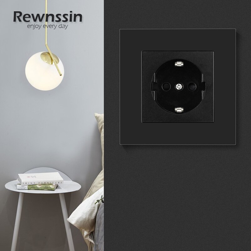 Wall Power EU Standard Socket Triple Singel Double Triple Quadruple Electricity Outlet Black 2.1A USB Plug Plastic Panel