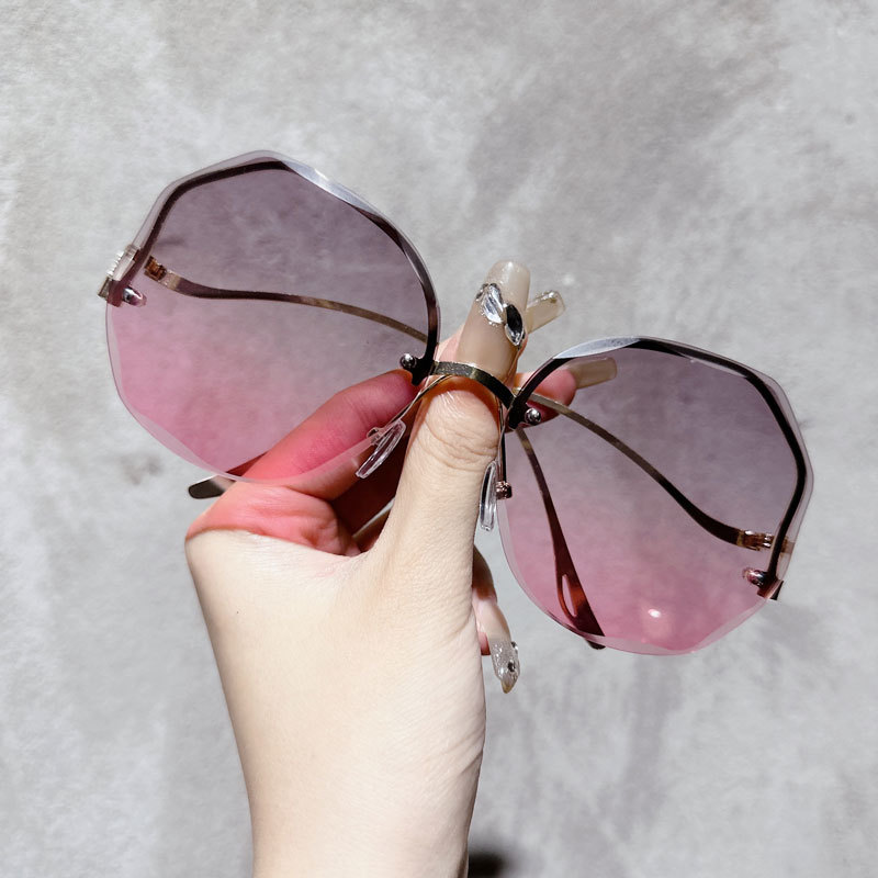 Women's Polarized Light Sunglasses Women Metal Half Frame Polygon Sun Glasses Outdoor Leisure Eyewear UV400 Oculos De Sol: WHITE
