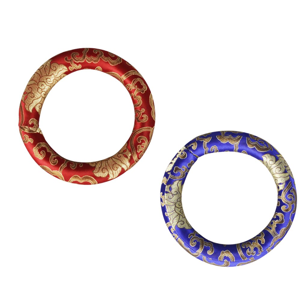 2 stk håndsydd rund pute putering for tibetansk syngeskål 7 tommer diameter