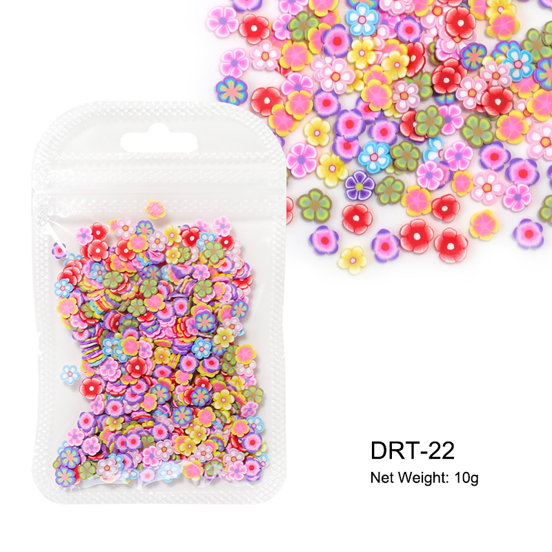 10 g/zak Fruit Plakjes Nail Art Decoraties Kerst Kerstman Bloemen 3D Polymeer Pailletten Klei Stickers DIY Nagels Accessoires: Beige