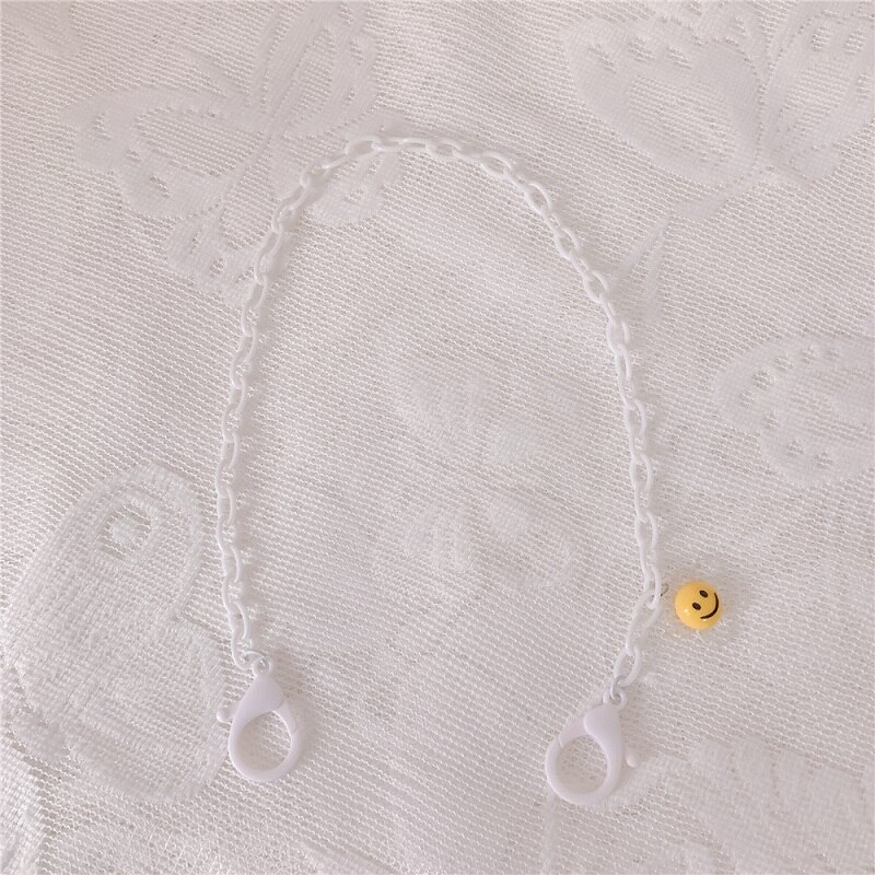 Nuovo Lunghezza Regolabile Fiore Smily Anti-perso Maschera Catena Della Collana per le Donne I Bambini Catena Al Collo Occhiali Cinghia Della Cinghia Della Collana supporto: flower white