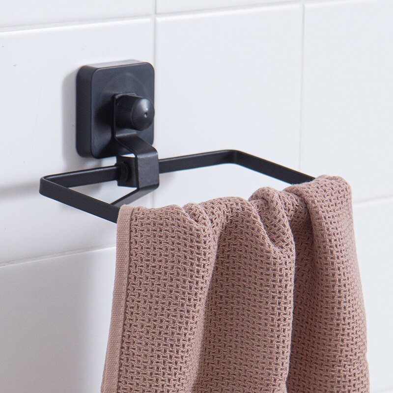 Orz Badkamer Wandmontage Handdoekhouder Sucker Iron Washandje Houder Badkamer Hardware Accessoires Handdoek Ring