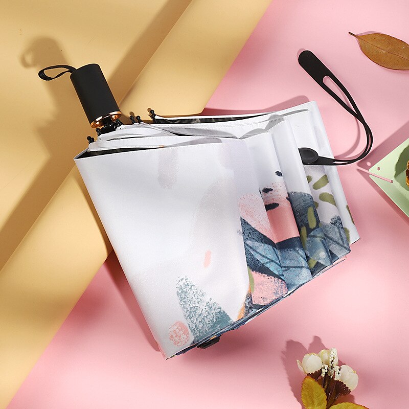 Vinyl Umbrella Cat Hand-painted Rain And Sun Dual-purpose Umbrella Sun Protection UV Protection Three Fold Parasol