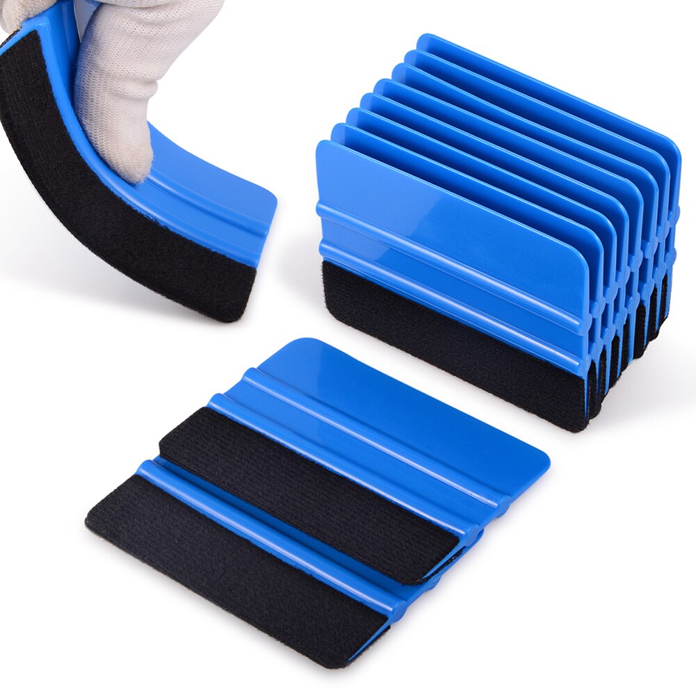10pcs Car Vinyl Wrap Scraper Carbon Fiber Film Felt Squeegee Car Tinting Window Glass Cleaning Tool Sticker Remover Accessories