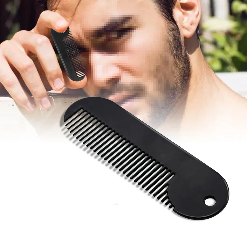 Mini peine de bolsillo para Barba, cepillo de afeitar de Metal para hombres, herramientas portátiles para el cuidado del vello Facial, peines para bigote para el hogar y viajes