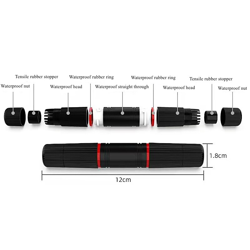 Htoc RJ45 Waterdichte Outdoor Connector Ethernet Koppeling CAT5/CAT5E/CAT6/CAT6A IP67 Connector Vrouw Tot Vrouw (zwart)