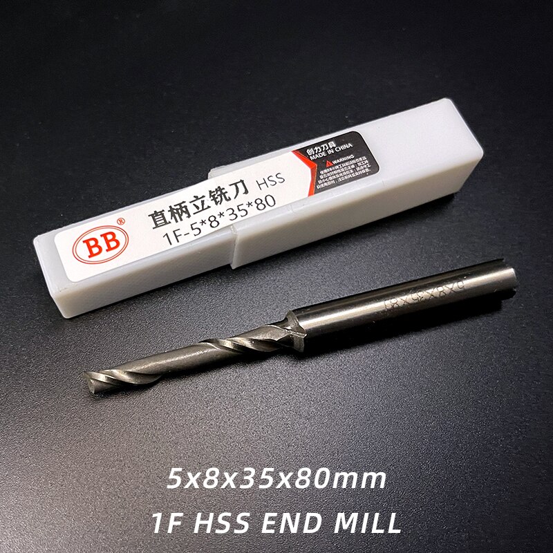 Bb 1 enkelt rille freser hss en rille spiral tre aluminiumslegering vindusprofil endefreser 5mm 6mm 8mm 10mm