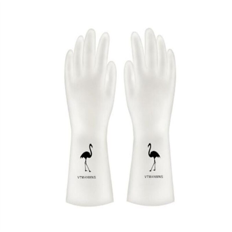 Female Waterproof Rubber Latex Dishwashing Gloves Kitchen Durable Cleaning Housework Chores Dishwashing Tools Supplies: Birds / S