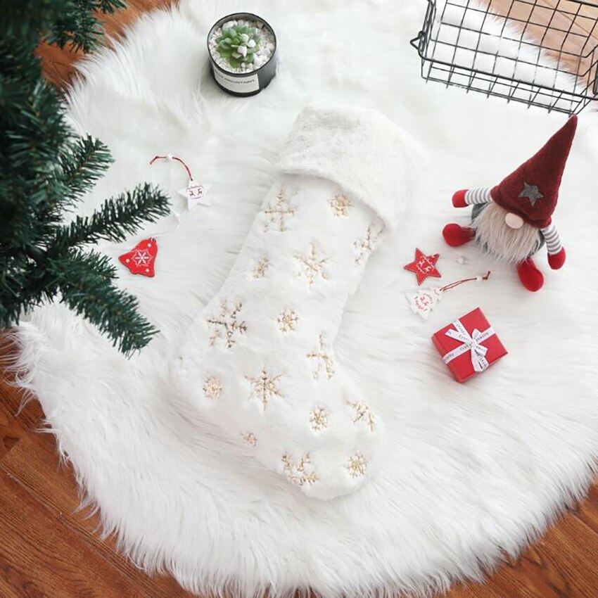 1Pc Winter Kerst Kousen Sequin Kerst Sokken Jaar Sokken Party Decoratie Vrouwen Kinderen Santa Kous