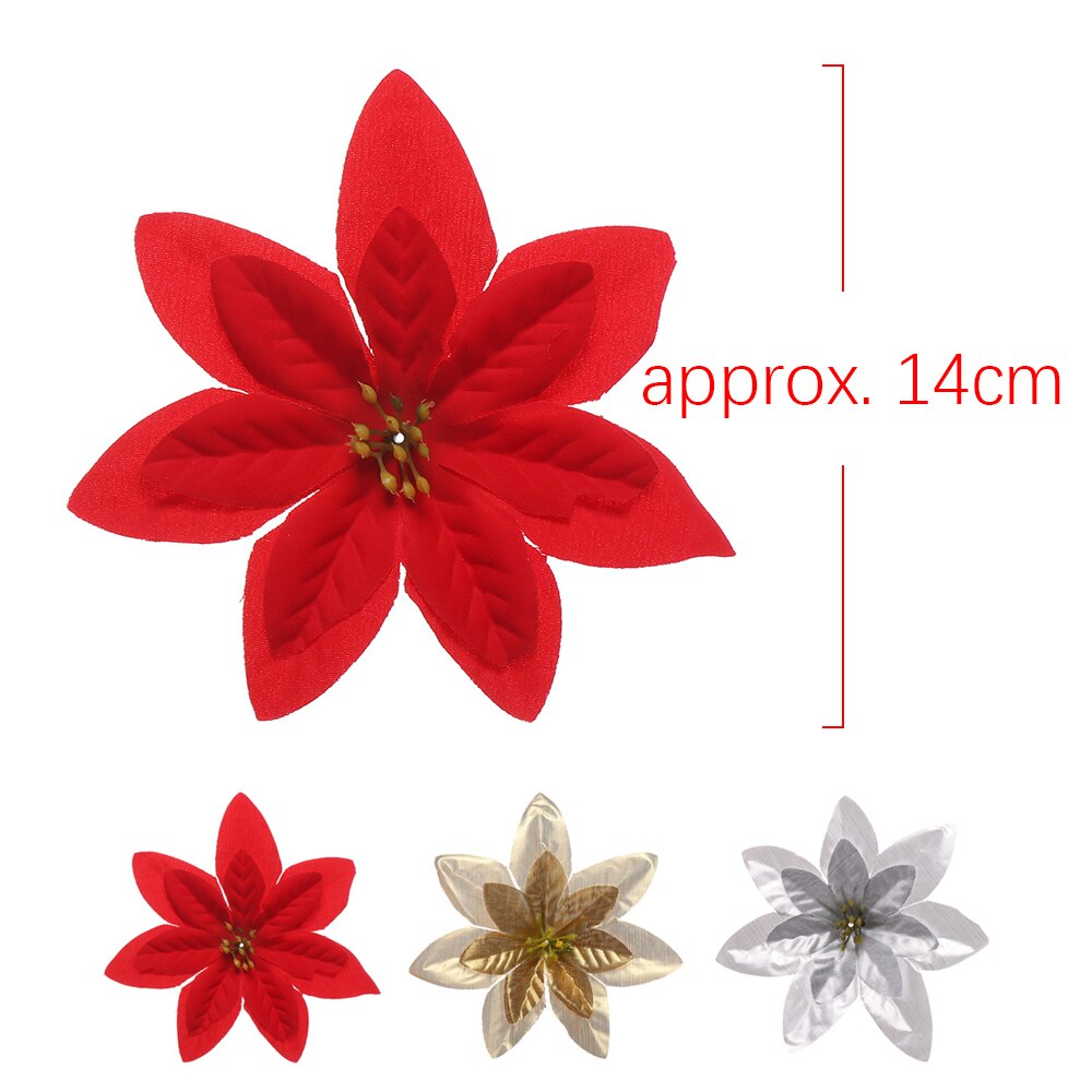 10pc 14cm Flannel Large Artificial Rose Flower Heads For Home Wedding Decoration Scrapbooking DIY Christmas Tree Silk Flowers
