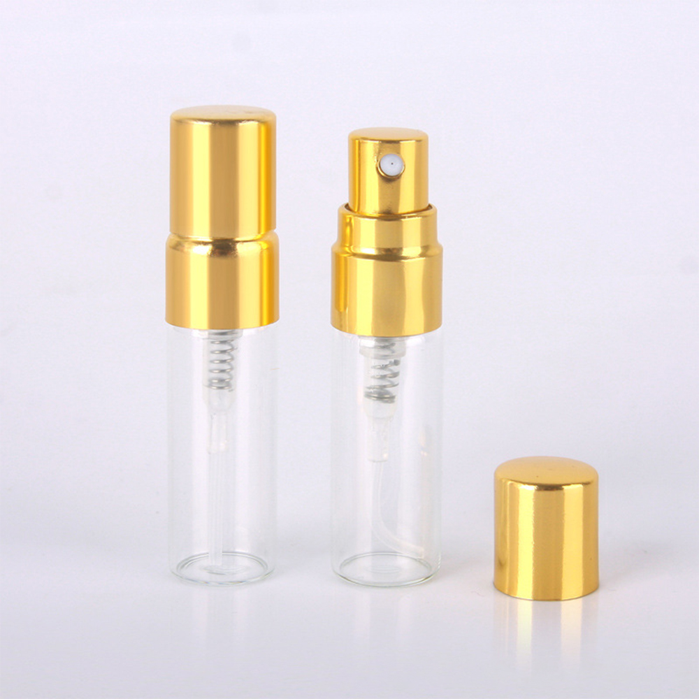 50 stuks 100 stuks 2ml 3ml 5ml 10ml Herbruikbare parfumflesjes, lege mini-sprayflesjes, parfumflesjes, glazen verstuiverflesjes: Kunststof / Goud / 5 ml