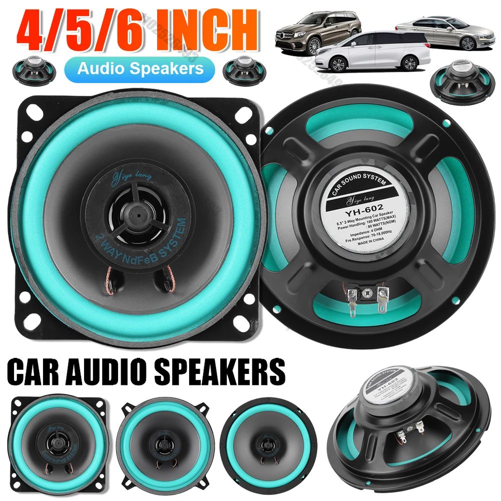 4/5/6 Inch Car Speakers 100/160W HiFi Coaxial Subwoofer Universal Automotive Audio Music Full Range Frequency Car Stereo Speaker