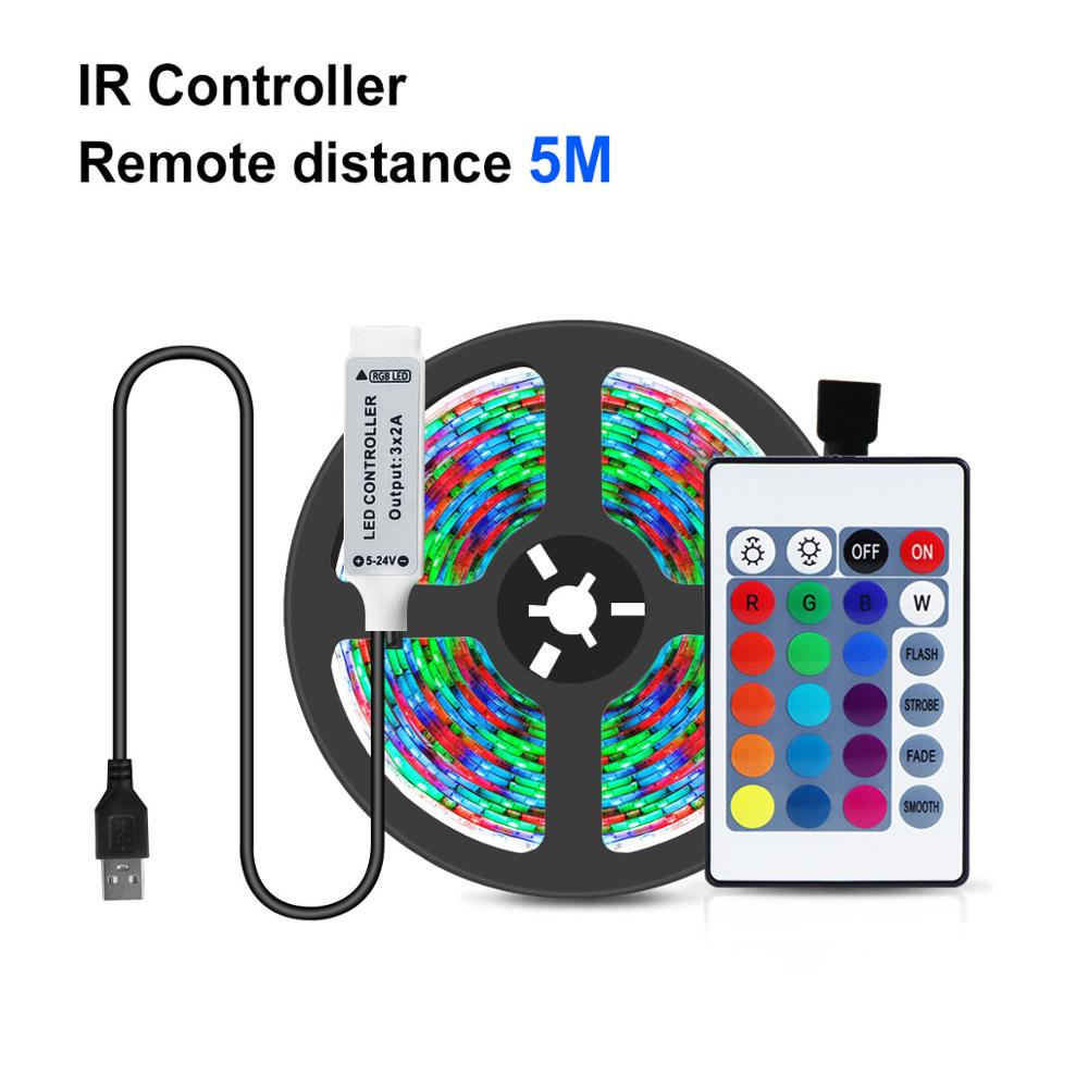 Bluetooth 1M-5M USB LED Strip lamp 2835SMD RGB LED lights Tape TV Blacklight 5V LED strip light: IR Controller / 5m
