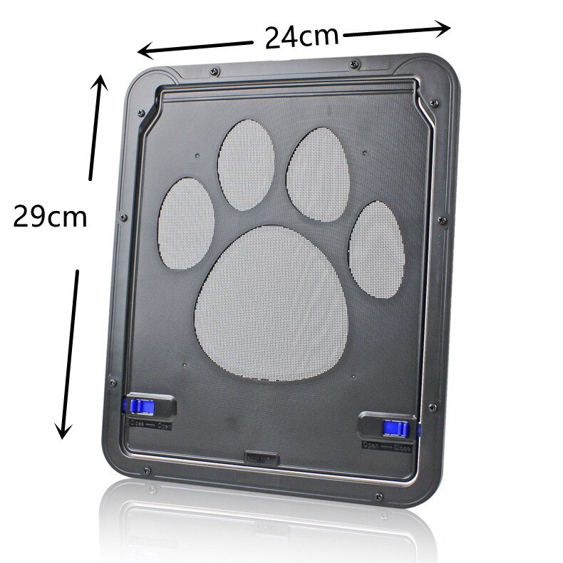 Hond Hordeur Magnetische Outdoor Gate Afsluitbare Hond Kat Veiligheid Deur 4 Manier Security Lock Gratis Entry En Exit voor Kleine Huisdieren: L 24x29cm