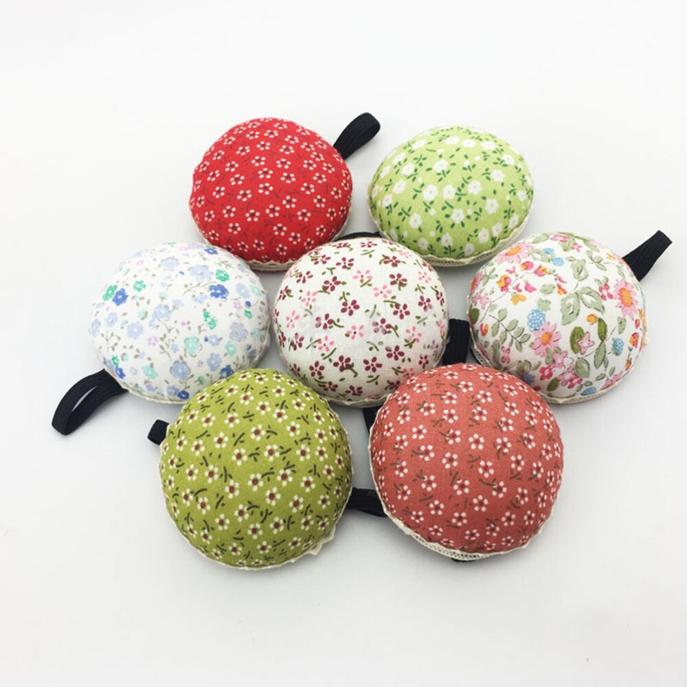 2pcs Pin Cushion Floral Wrist Pin Cushions Wearable Needle Pincushions Sewing Tools for Sewing Tailor Cloth Ruler